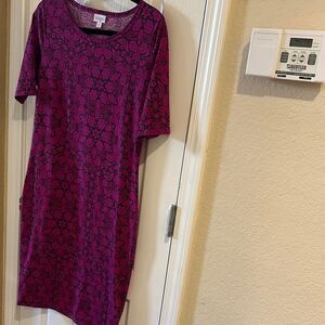 LuLaRoe Purple Floral Midi Dress